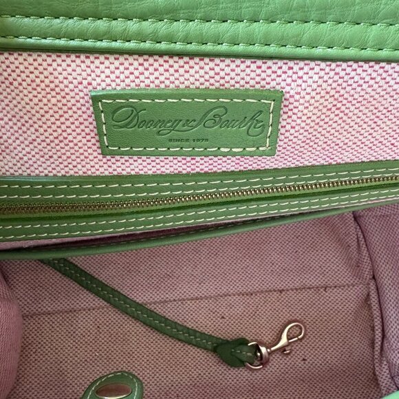 Dooney & Bourke Pebble Leather Satchel Tote in Sage Green โ Classic Preppy - Picture 7 of 14